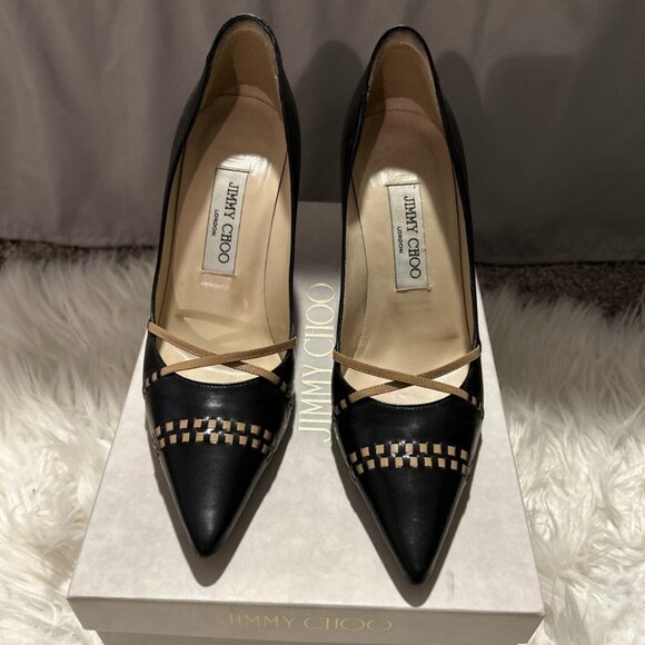 Jimmy Choo Shoes - Jimmy Choo London Shoes Kory Camel Kid Leather Pump